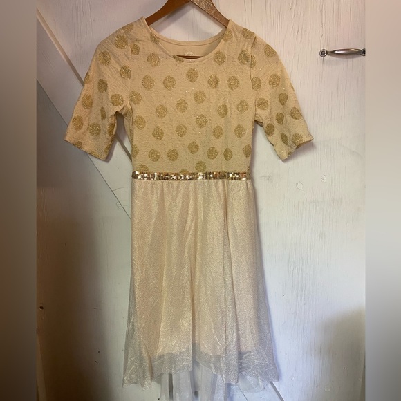 Wonder nation gold metallic holiday short sleeve Size xl 14 16 extra large - Picture 2 of 6